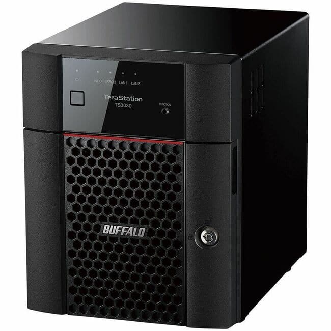 Buffalo - TeraStation 3430DN 4-Bay Secure SMB Desktop NAS 8TB (4x2TB) with Hard Drives Included - Alpine AL524 Quad-core - Black