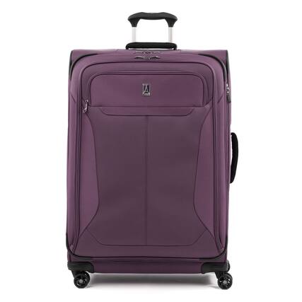 Front. Travelpro - Travelpro Tourlite Softside Expandable Luggage 29" Checked Spinner - Deep Purple.