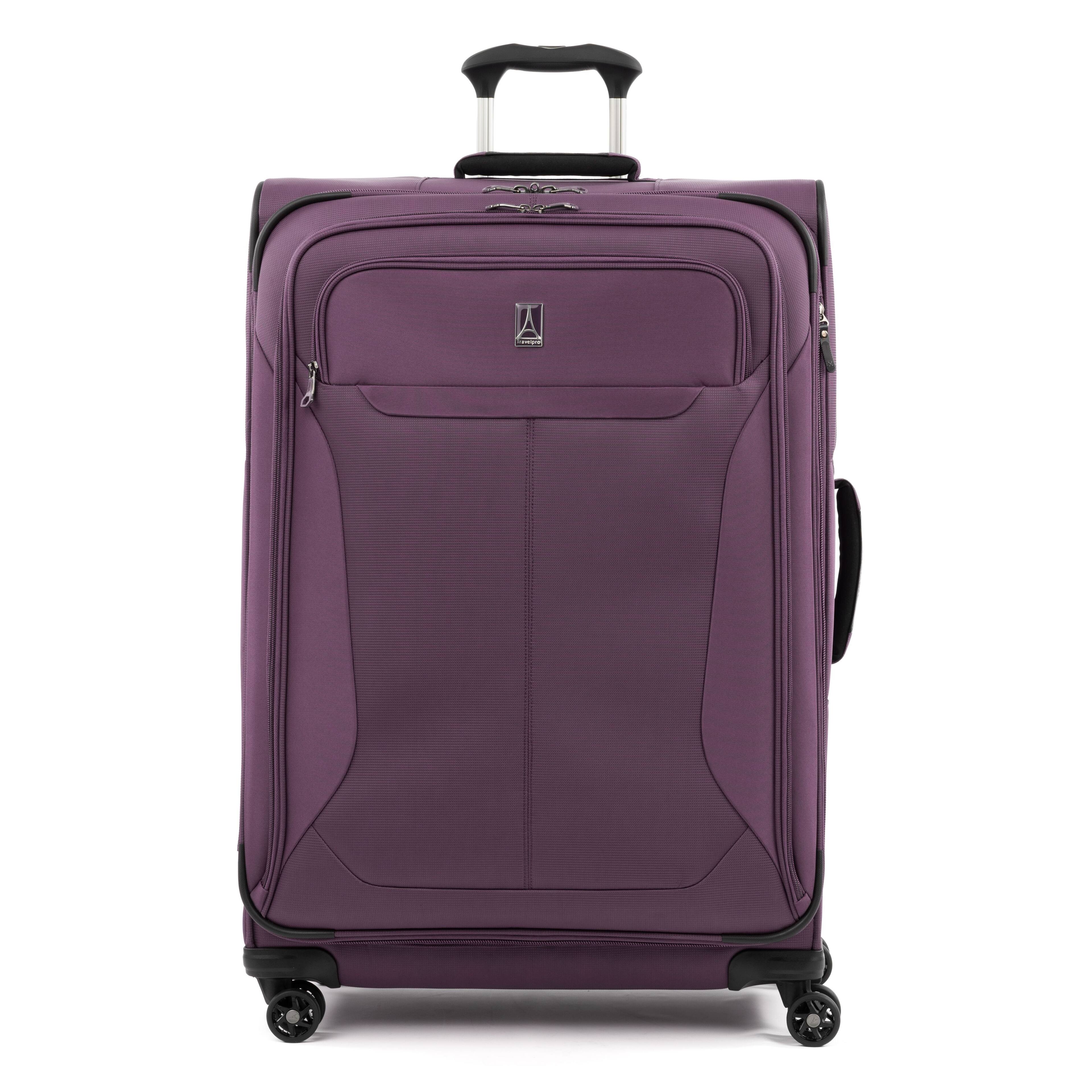 Front. Travelpro - Travelpro Tourlite Softside Expandable Luggage 29" Checked Spinner - Deep Purple.