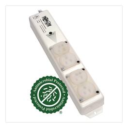Tripp Lite - SPS415HGULTRA Medical-Grade Surge Protector with Antimicrobial Protection 4 Outlets 15 ft Cord 1410 J - White