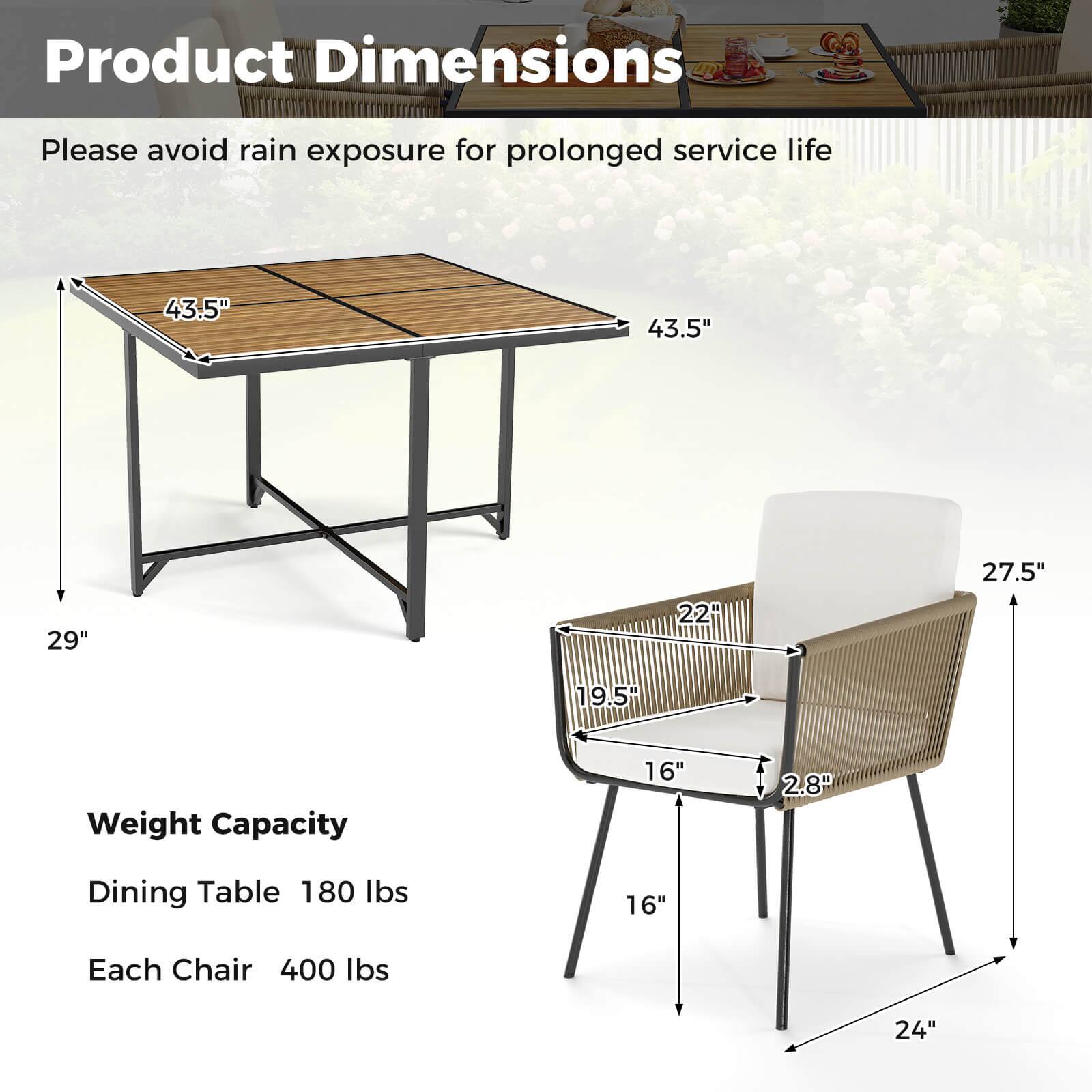 Product Dimensions:
- 43.5" x 43.5"
- 29" x 22"
- 27.5" x 19.5"

Weight Capacity:
- 16" x 2.8"
- 180 Ibs
- 16" x 400 Ibs
- 24"