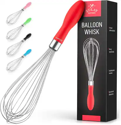 ZULAY KITCHEN
BALLOON WHISK
- Multi-use
stainless steel whisk
- Non-slip ergonomic handle
- Long balloon durable construction
- Easy to clean and dishwasher safe.
EST 2015
