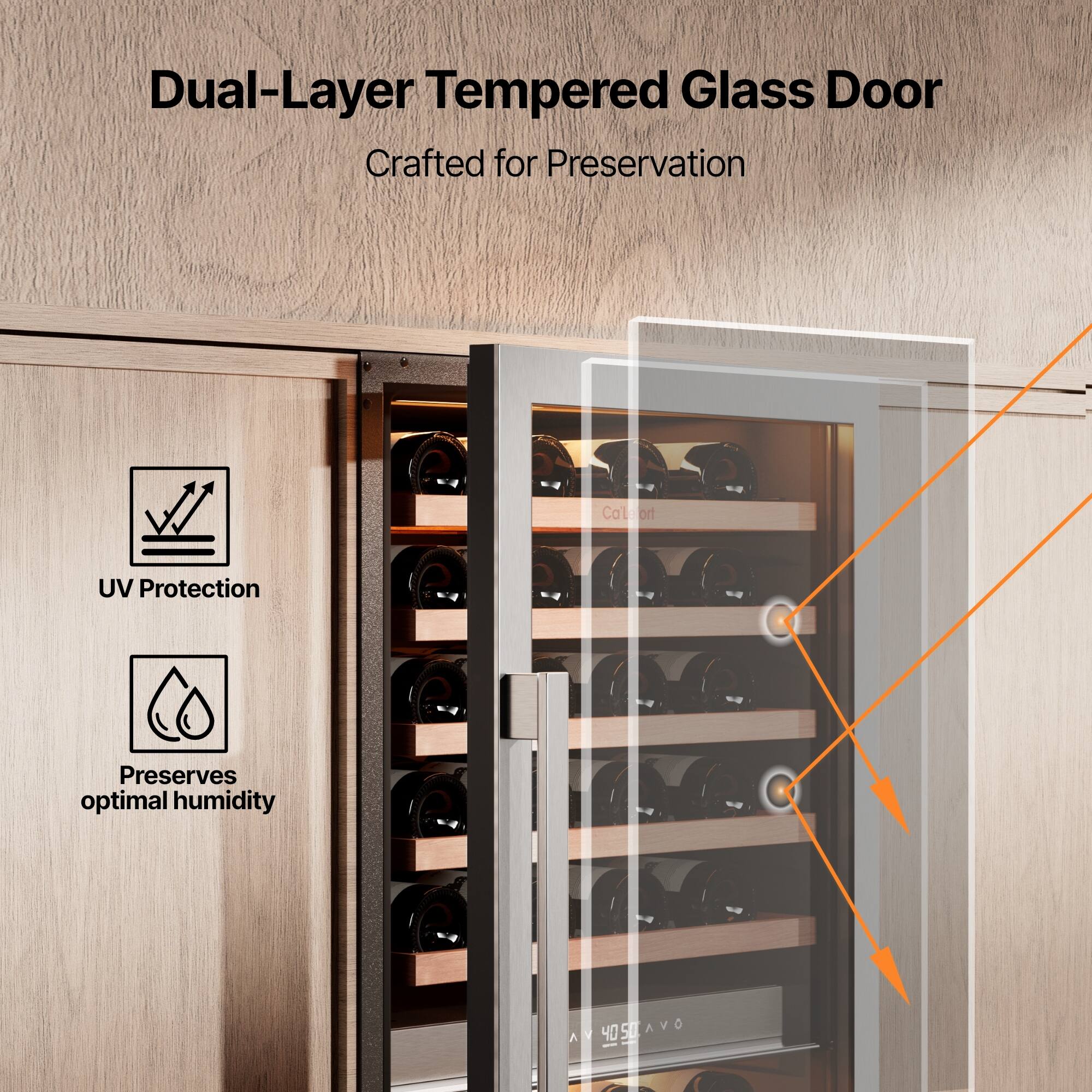 Dual-Layer Tempered Glass Door  
Crafted for Preservation  

- UV Protection  
- Preserves optimal humidity