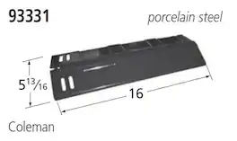 Music City Metals - MCM939333113 HEAT PLATE PORC STL 16 X 5.8125 grates heat plates and angles