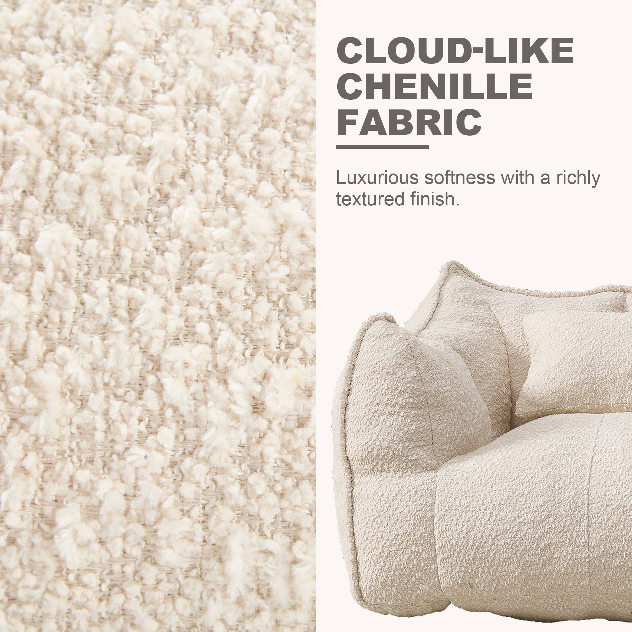 CLOUD-LIKE CHENILLE FABRIC  
Luxurious softness with a richly textured finish.