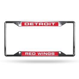 Rico Industries - Detroit Red Wings NHL All Corner EZ View Chrome Metal Laser Cut License Plate Frame - Multi