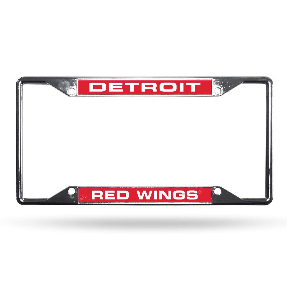Detroit Red Wings NHL All Corner EZ View Chrome Metal Laser Cut License Plate Frame