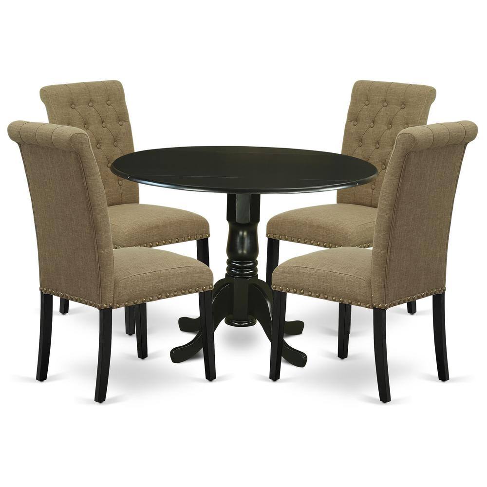 Back. East West Furniture - Dining Room Set Black - Black.