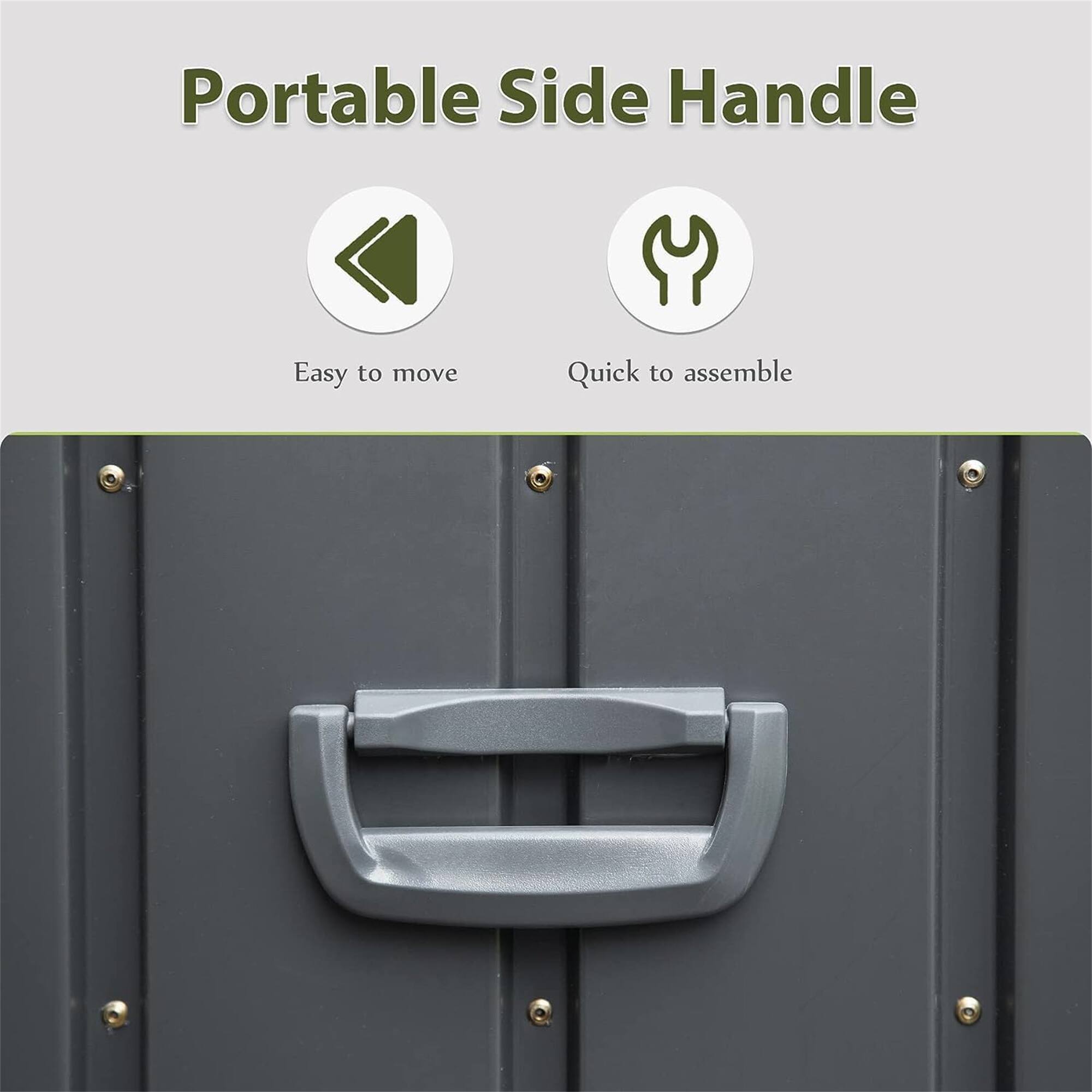 Portable Side Handle

- Easy to move
- Quick to assemble