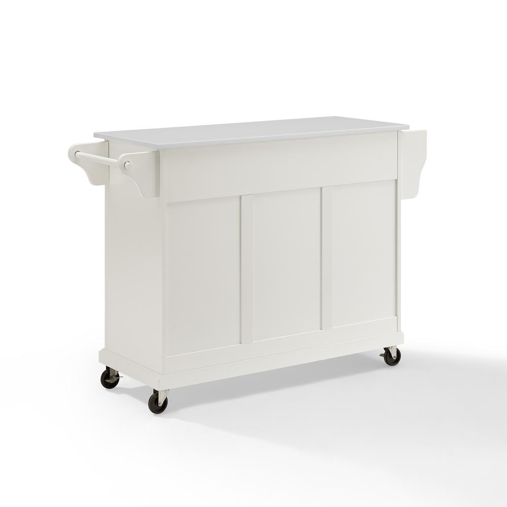 Angle. Crosley Furniture - Full Size Stone Top Kitchen Cart - White.