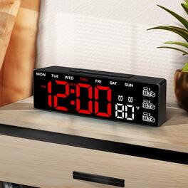 Dazzed Corner - 7" Digital Alarm Clock,Digital Clock, Tabletop Clocks - Black