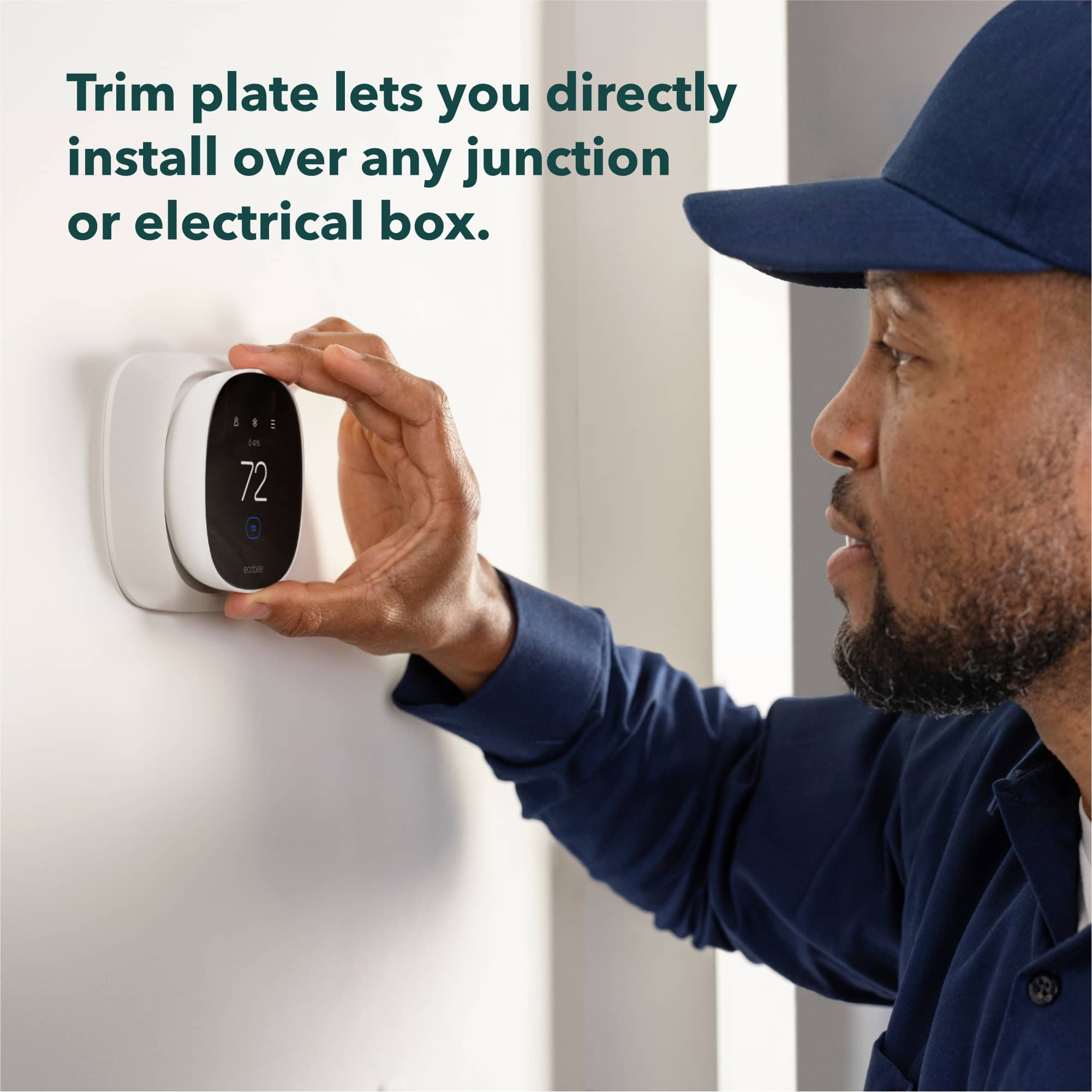 Trim plate lets you directly install over any junction or electrical box.