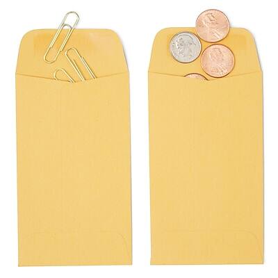 Alt View 1. Staples - Kraft #3 Coin Envelope, 2 1/2 x 4 1/4, 500/Box - Brown.