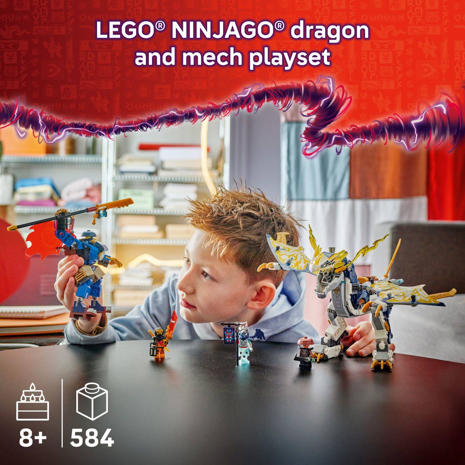 LEGO NINJAGO dragon and mech playset 8+ 584