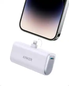 Anker - Nano Power Bank with Built-in Lightning Connector - Purple