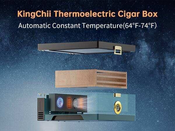 KingChii Thermoelectric Cigar Box  
Automatic Constant Temperature (64°F-74°F)