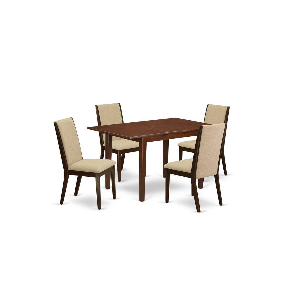 Back. East West Furniture - Dining Room Set Mahogany - Brown.
