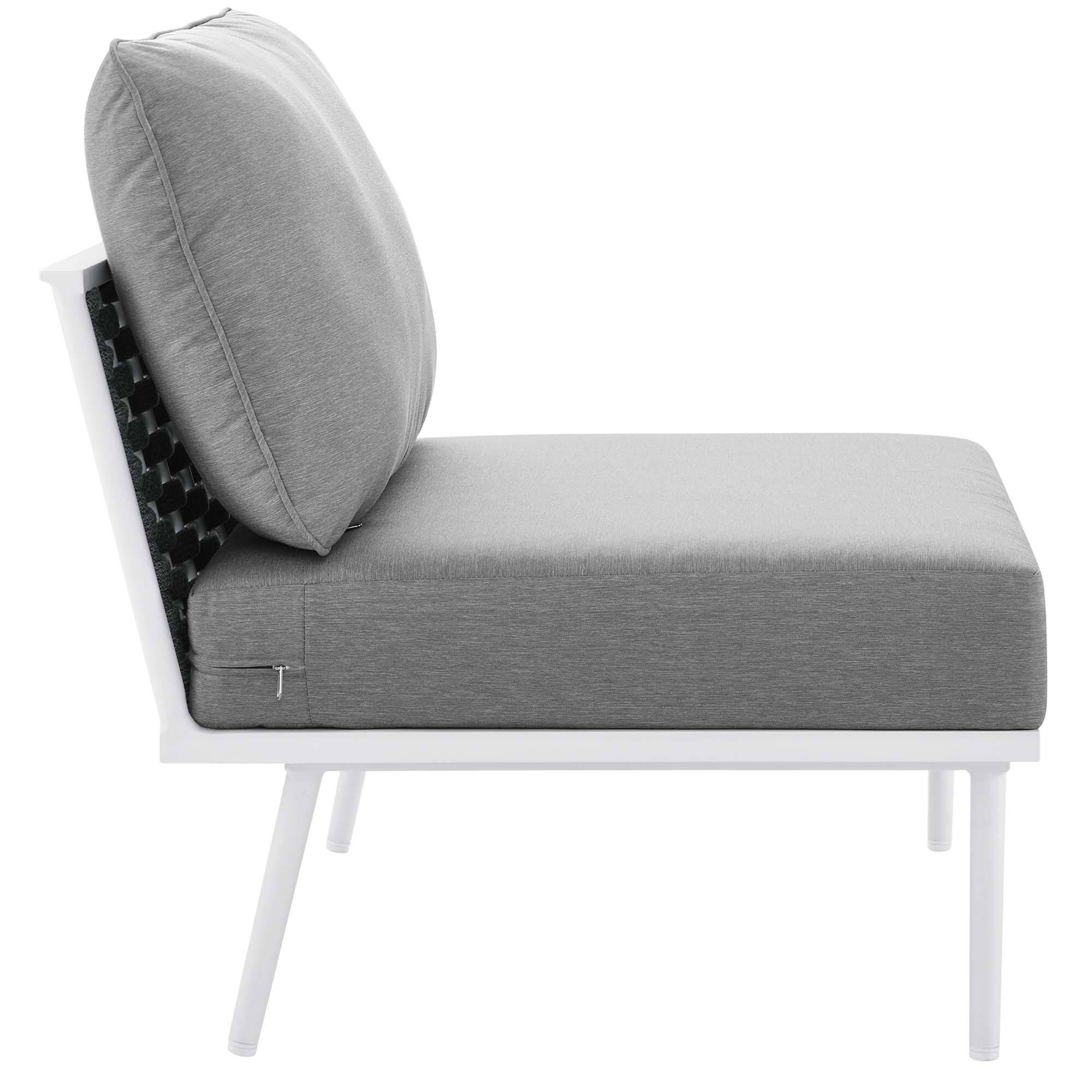 Alt View 3. Modway - Stance 3-Piece Outdoor Patio Aluminum Set. - White Gray.