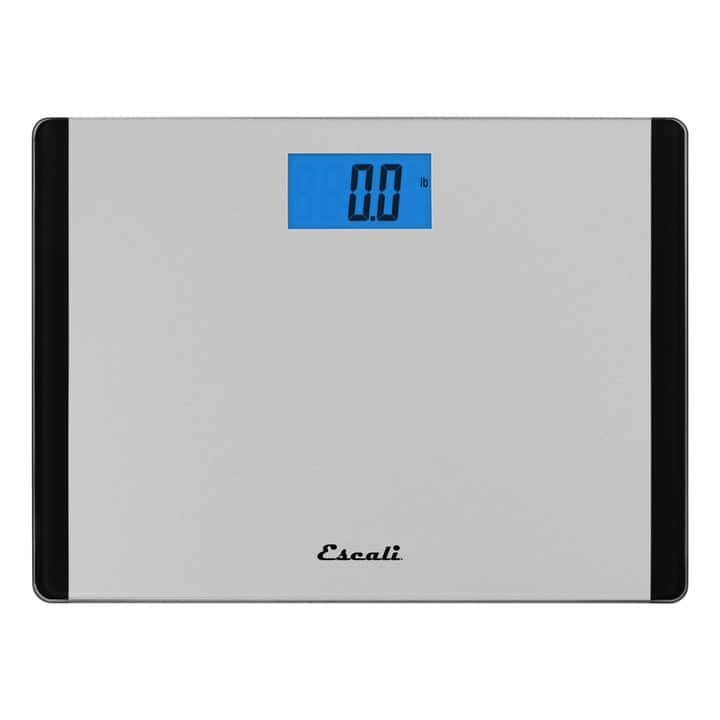 Escali - Wide Body Glass LCD Digital Scale - Black and Grey