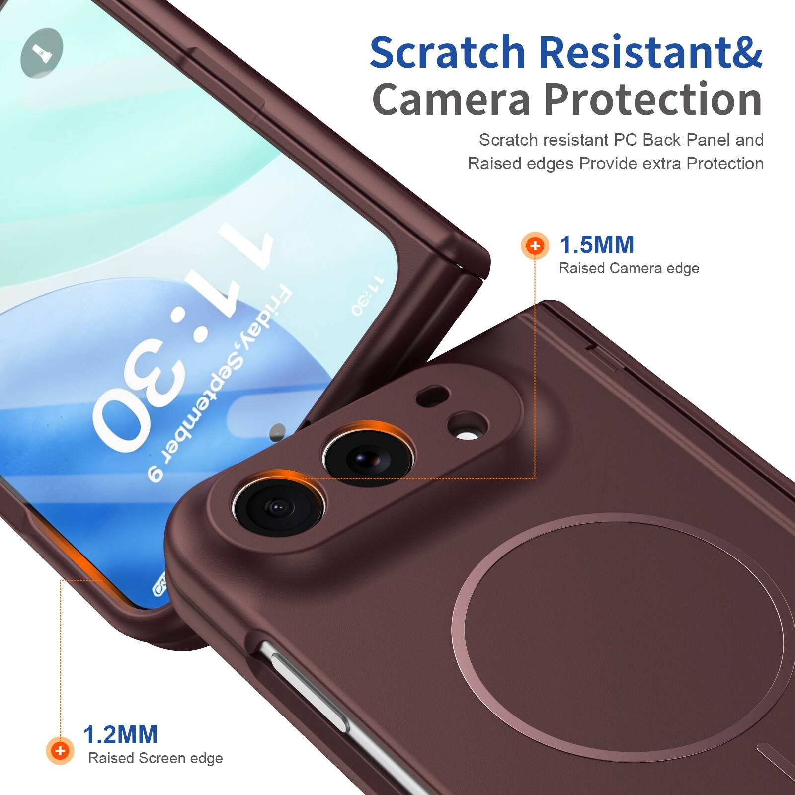 Scratch Resistant & Camera Protection

Scratch resistant PC Back Panel and Raised edges Provide extra Protection

1.5MM Raised Camera edge

1.2MM Raised Screen edge