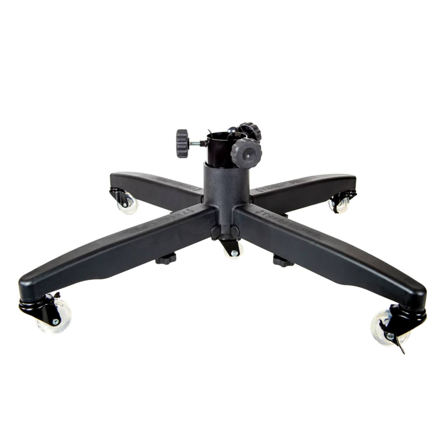 Front. Tree Keeper - Adjustable Rolling Christmas Tree Stand for Trees 6'-9' - Black - Black.