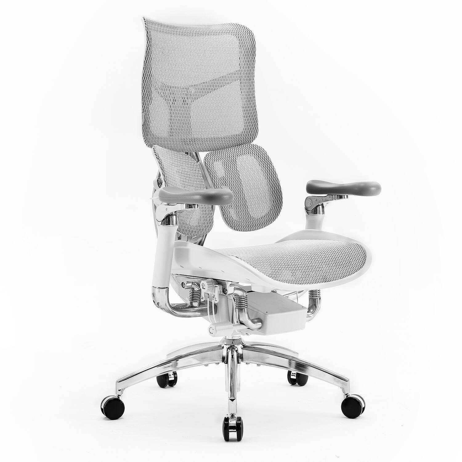 Left. SIHOO - S300 Ergonomic Office Chair, Design Zero-Gravity Mechanism-6D Coordinated Armrests High-Back Desk Chair,  Recline Chair - White.