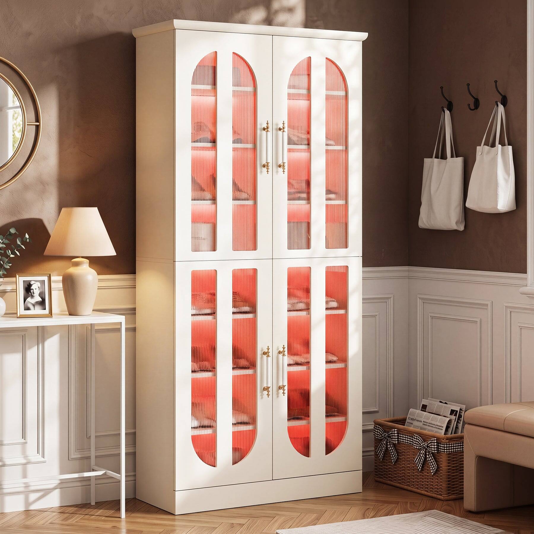 Alt View 1. Tribesigns - Office Storage Cabinet, For Everyday Organization in Workspaces and Office Reception Areas - White.