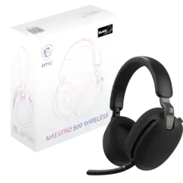 MSI - MAESTRO 500 W Wireless Bluetooth Over-the-Ear Headphones with 3.5mm Wired Option - Black