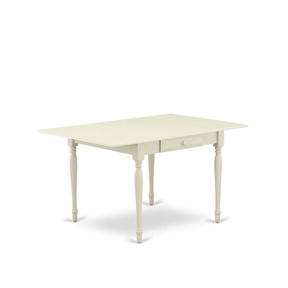 Back. East West Furniture - Dining Room Set Linen White - Brown.