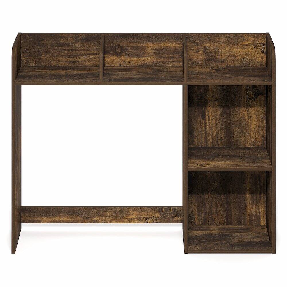 Left. Furinno - BASIC 5-Shelf Desktop Hutch, Desk Shelf, Book Shelf, Desk Organzier, for Office Supplies, Office Desk Accessories - Amber Pine.