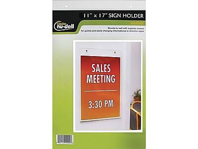 11" x 17" SIGN HOLDER  
Vertical  
Mounts to wall with supplies for niche and easily changing informational or directional signs  

SALES MEETING  
3:30 PM