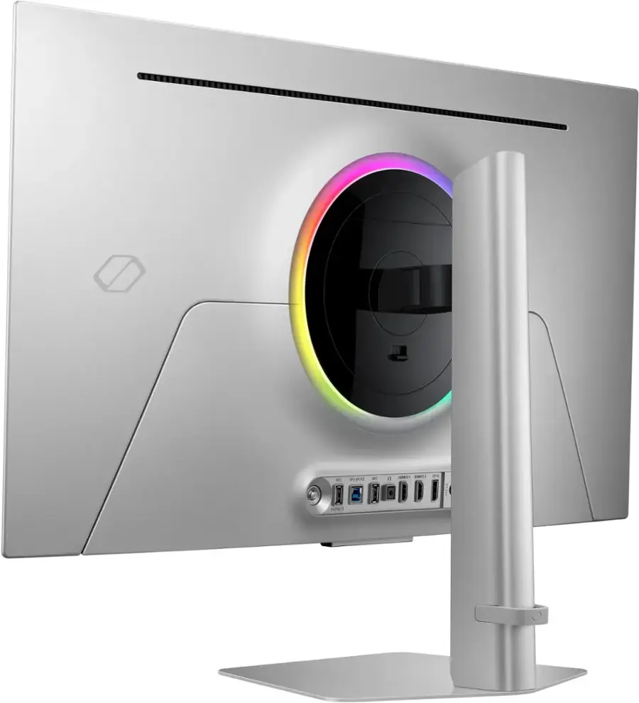 Alt View 24. Samsung - 32" Odyssey OLED G8 (G81SF), 4K UHD, 240Hz, 0.03ms, AMD FreeSync Premium Pro, Glare Free, HDR 400 Gaming Monitor - Silver.