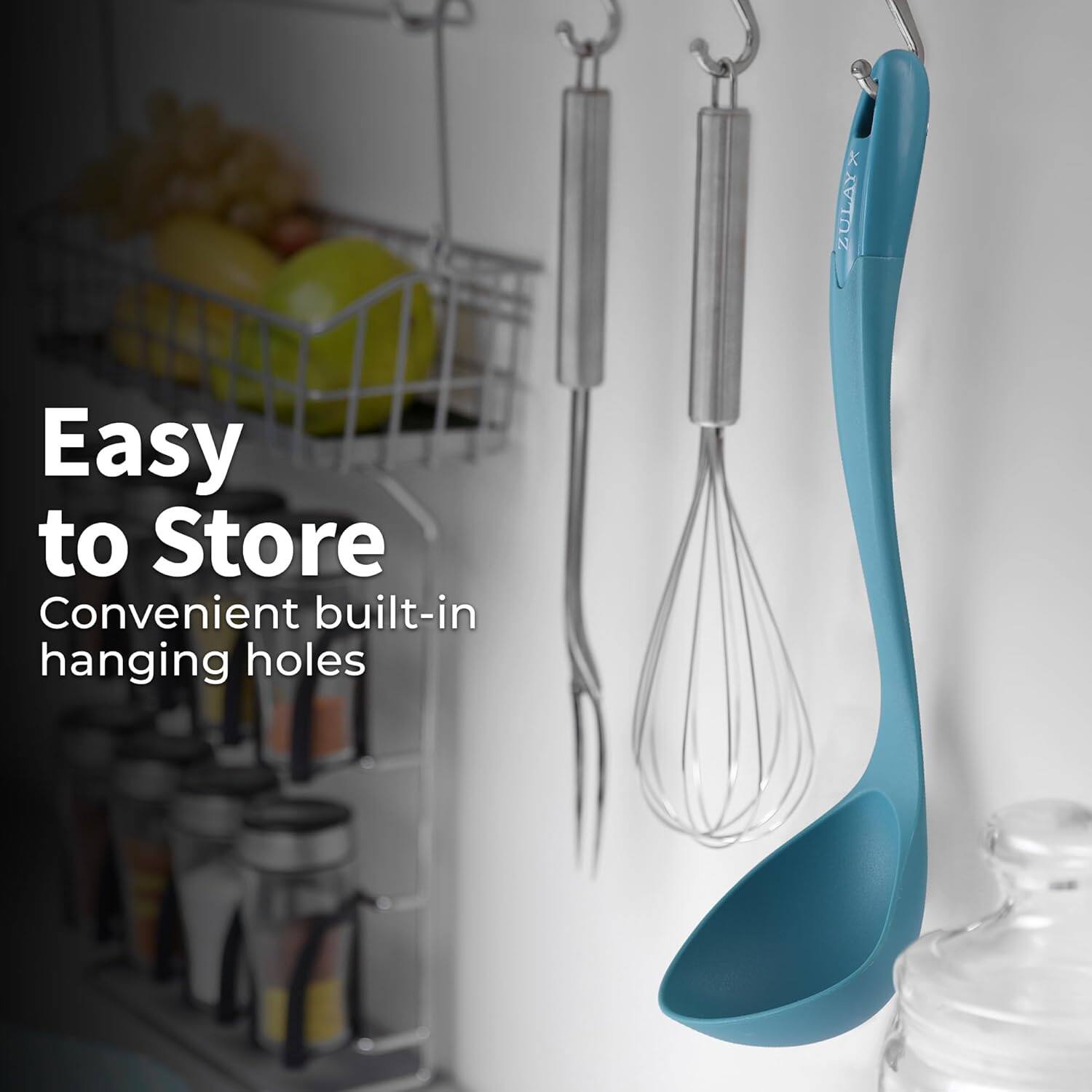 Easy to Store  
Convenient built-in hanging holes