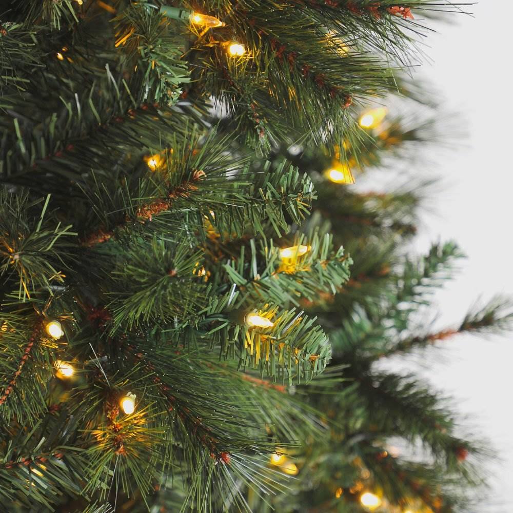 Alt View 4. Home Heritage - Home Heritage Corner 5 Foot 100 LED Pre-Lit Artificial Christmas Tree, Green - Green.