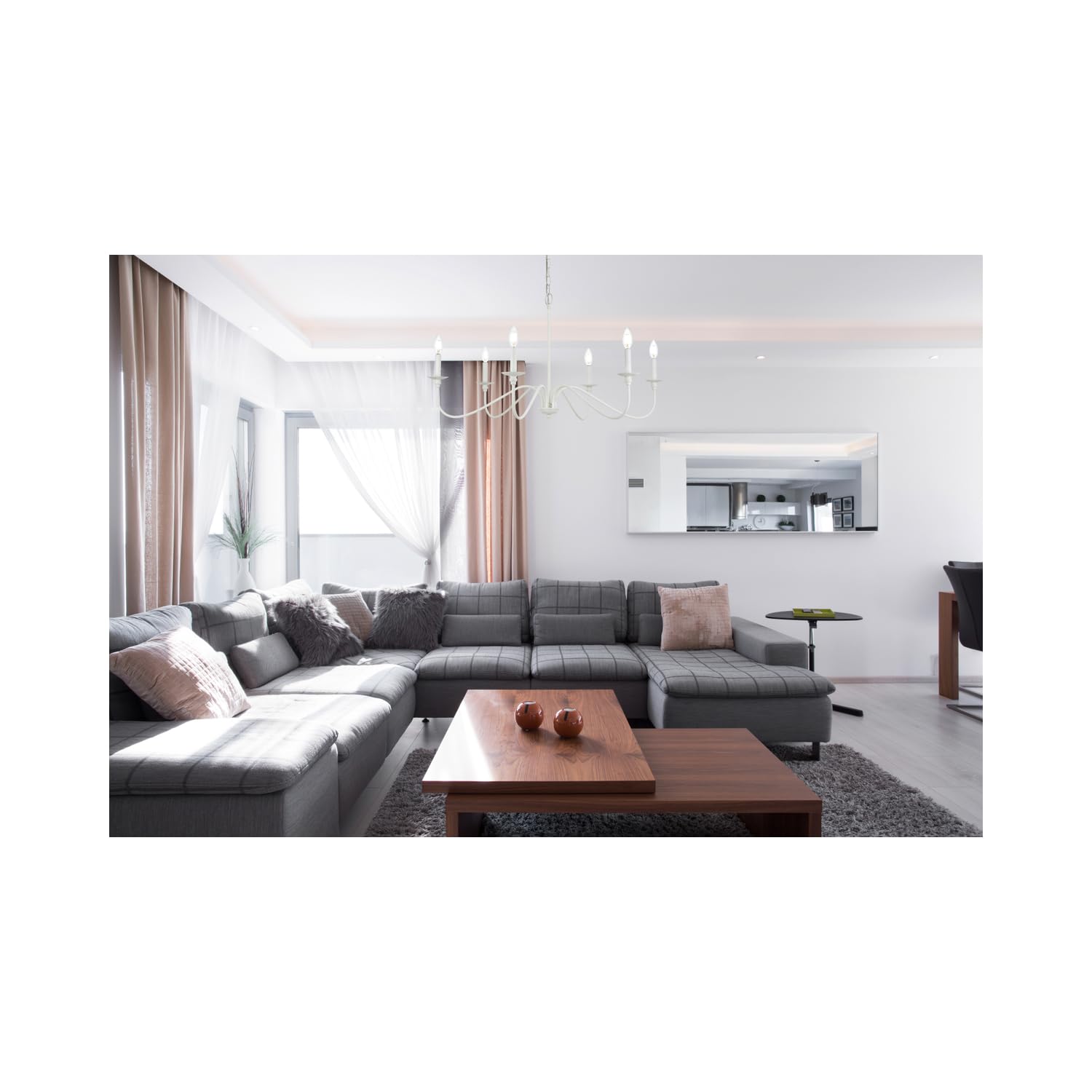 Alt View 4. Living District - Rohan 30 inch chandelier in White - White.