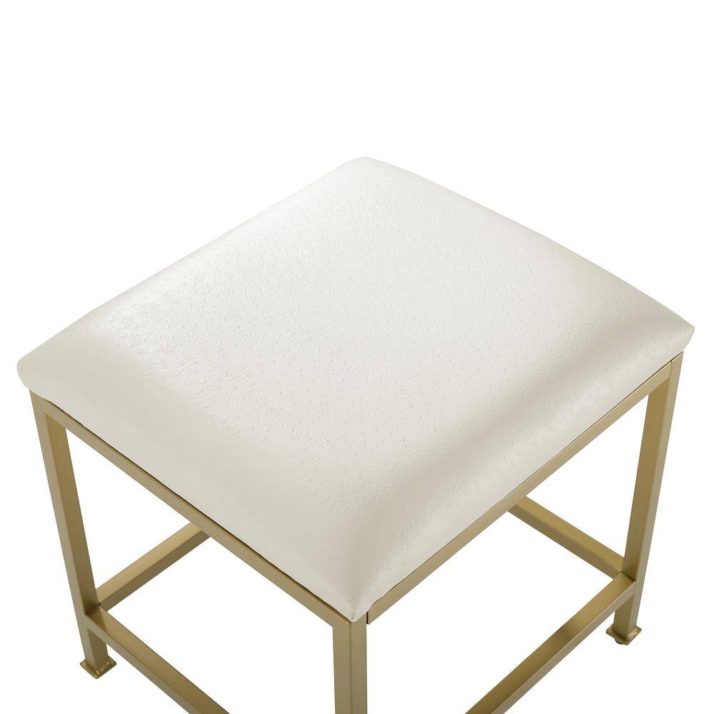 Left. Crosley Furniture - Aimee Makeup Vanity Stool - Soft Gold.