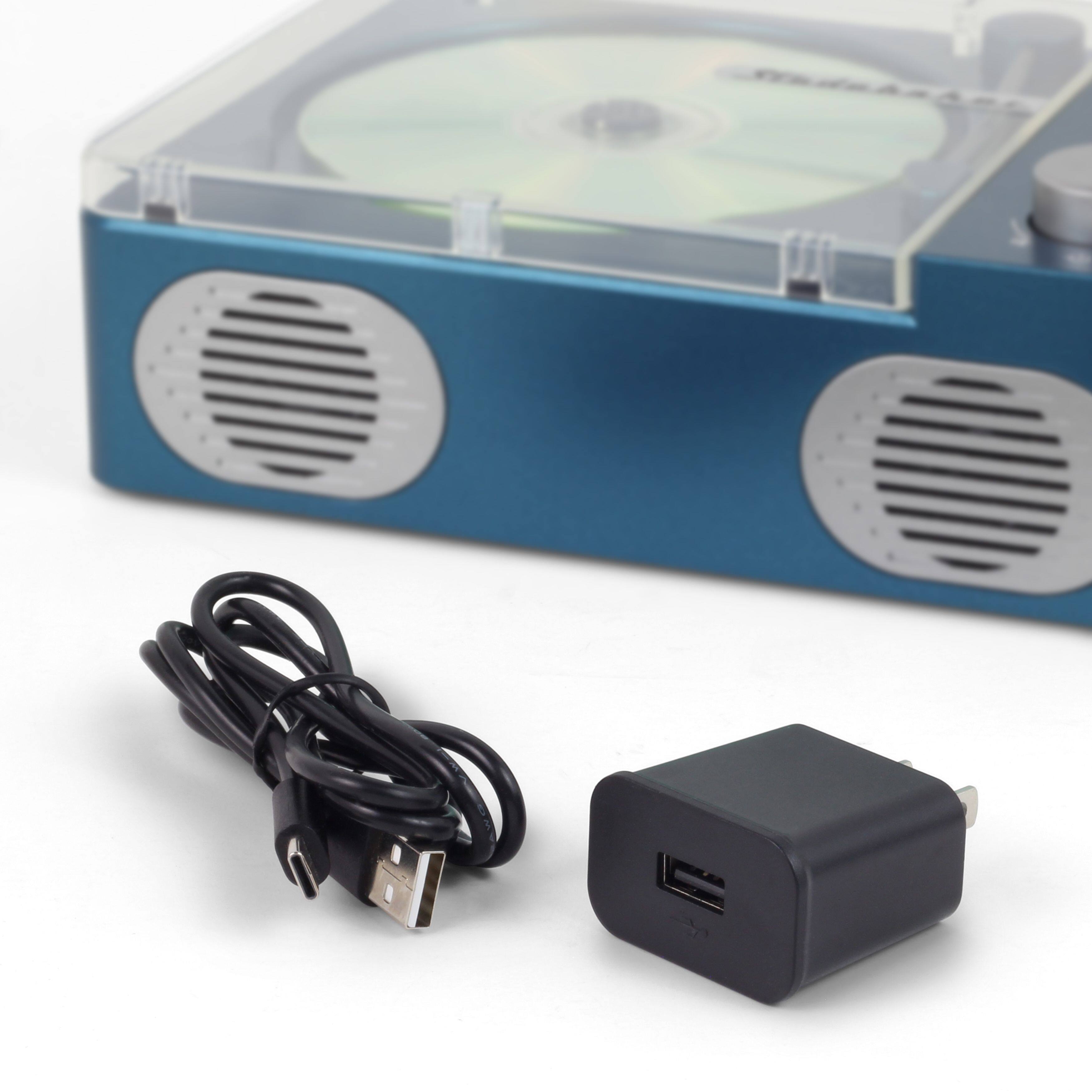 Back. Studebaker - Studebaker SB3720BL Retro CD Player with Bluetooth - Blue - Blue.
