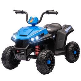 Ecooso - 12V Kids Battery Ride-On ATV Car, Four-Wheel Vehicle with Suspension, Music, Lights, and Forward/Reverse Control - Blue