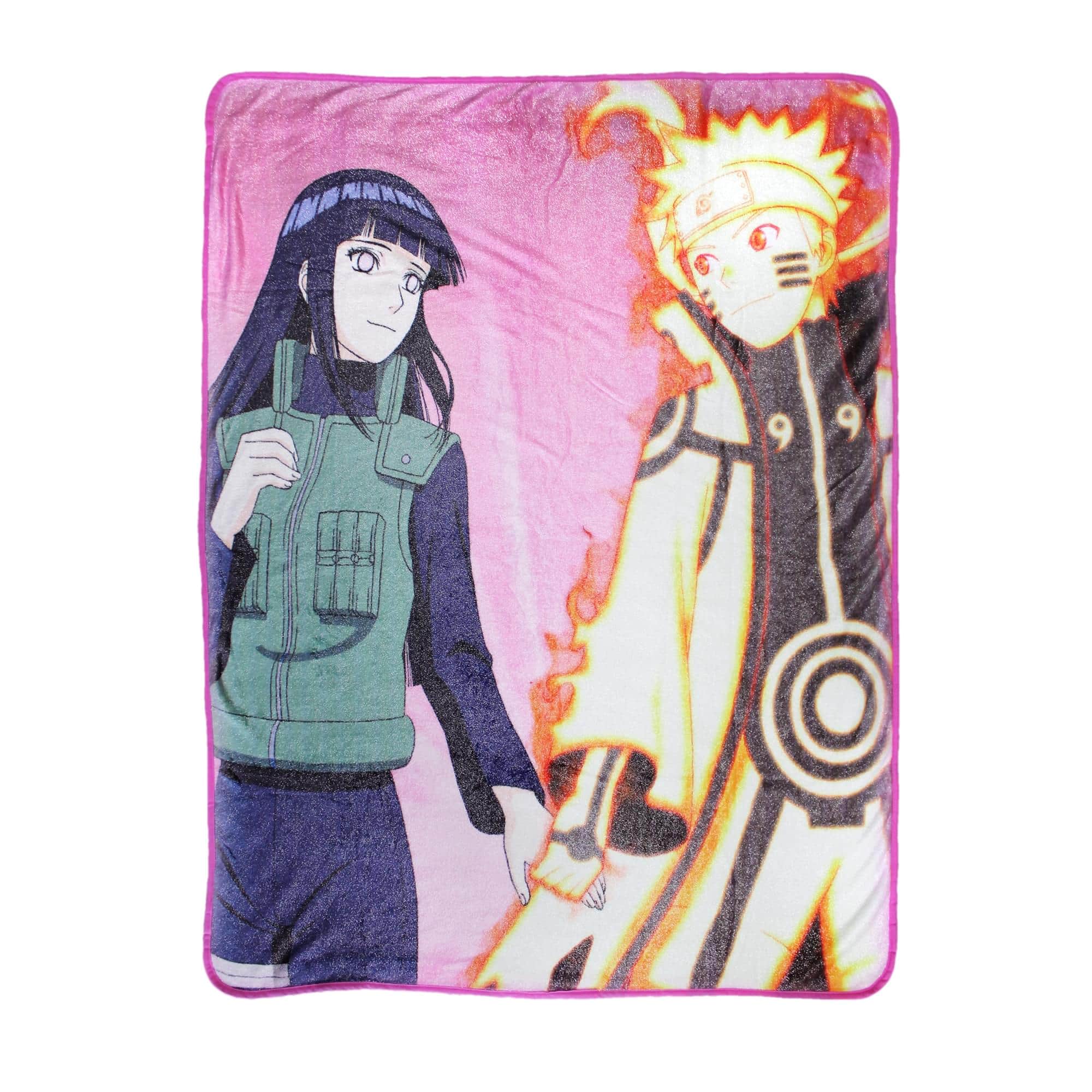 Just Funky - Naruto Shippuden Hinata & Naruto Glitter Throw Blanket - Multi-Color