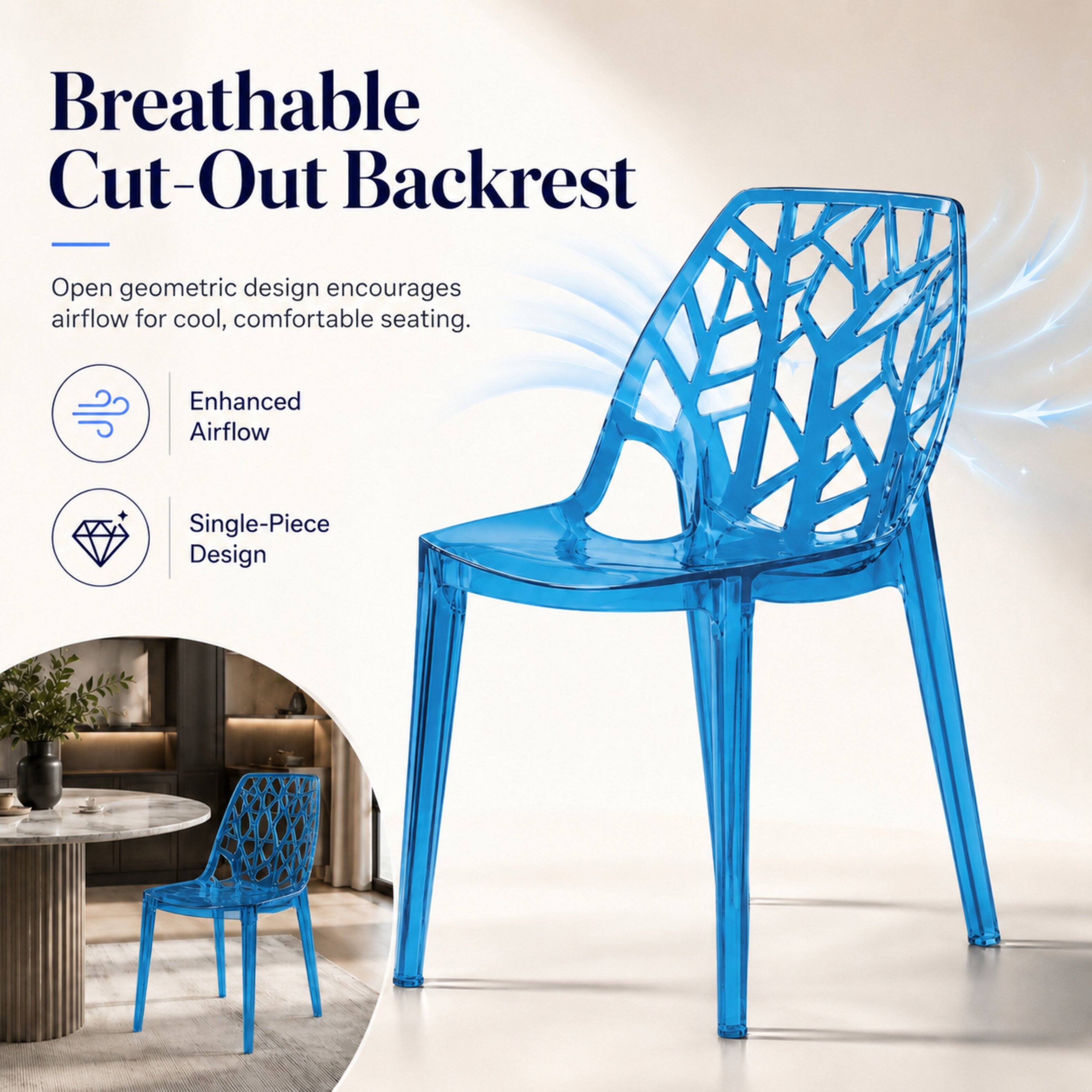 LeisureMod Cornelia Modern Stackable Accent Dining Chair with Cut Out ...