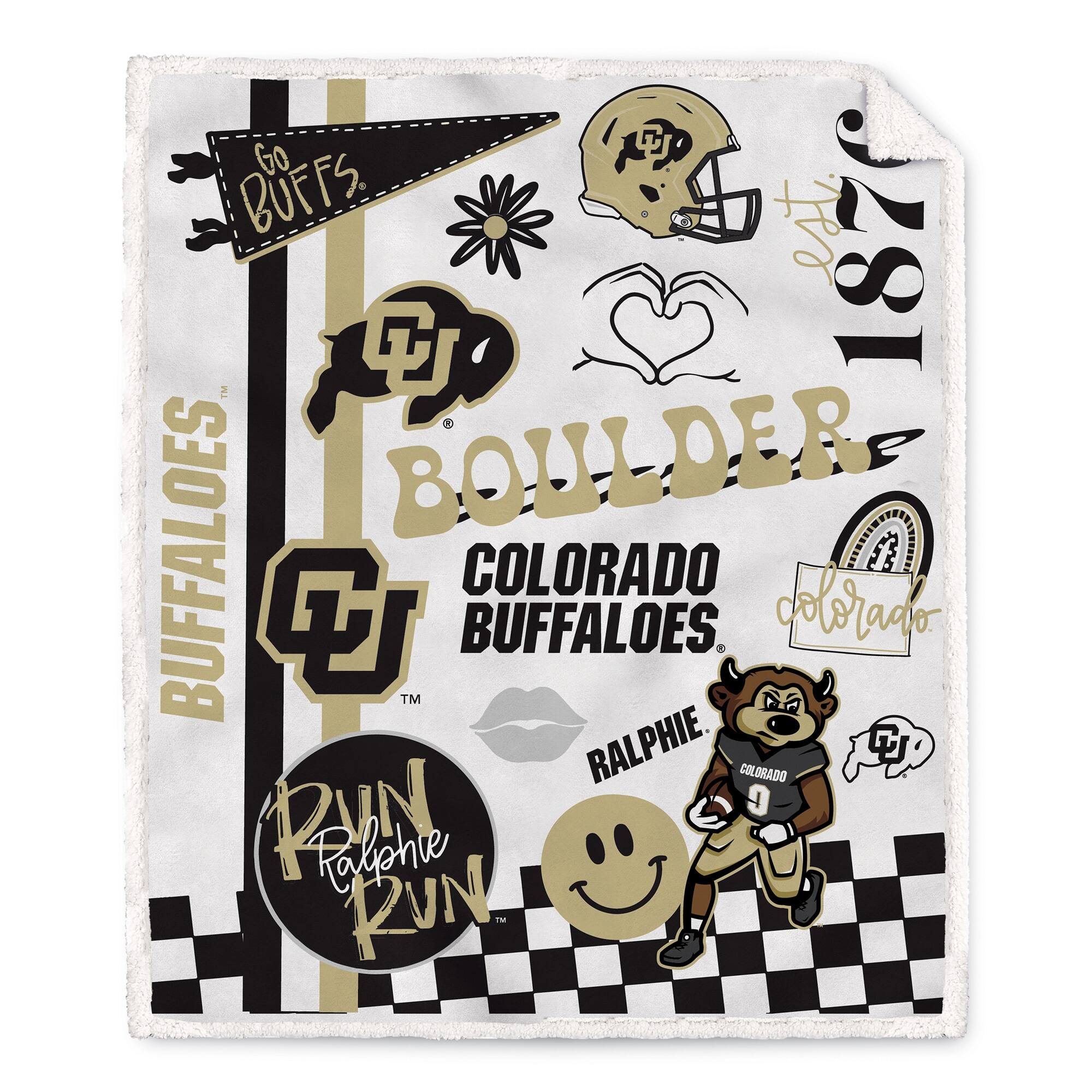Pegasus - Colorado Buffaloes 60" x 70" Loco Fan Ultra Cozy Sherpa Blanket - Multicolor