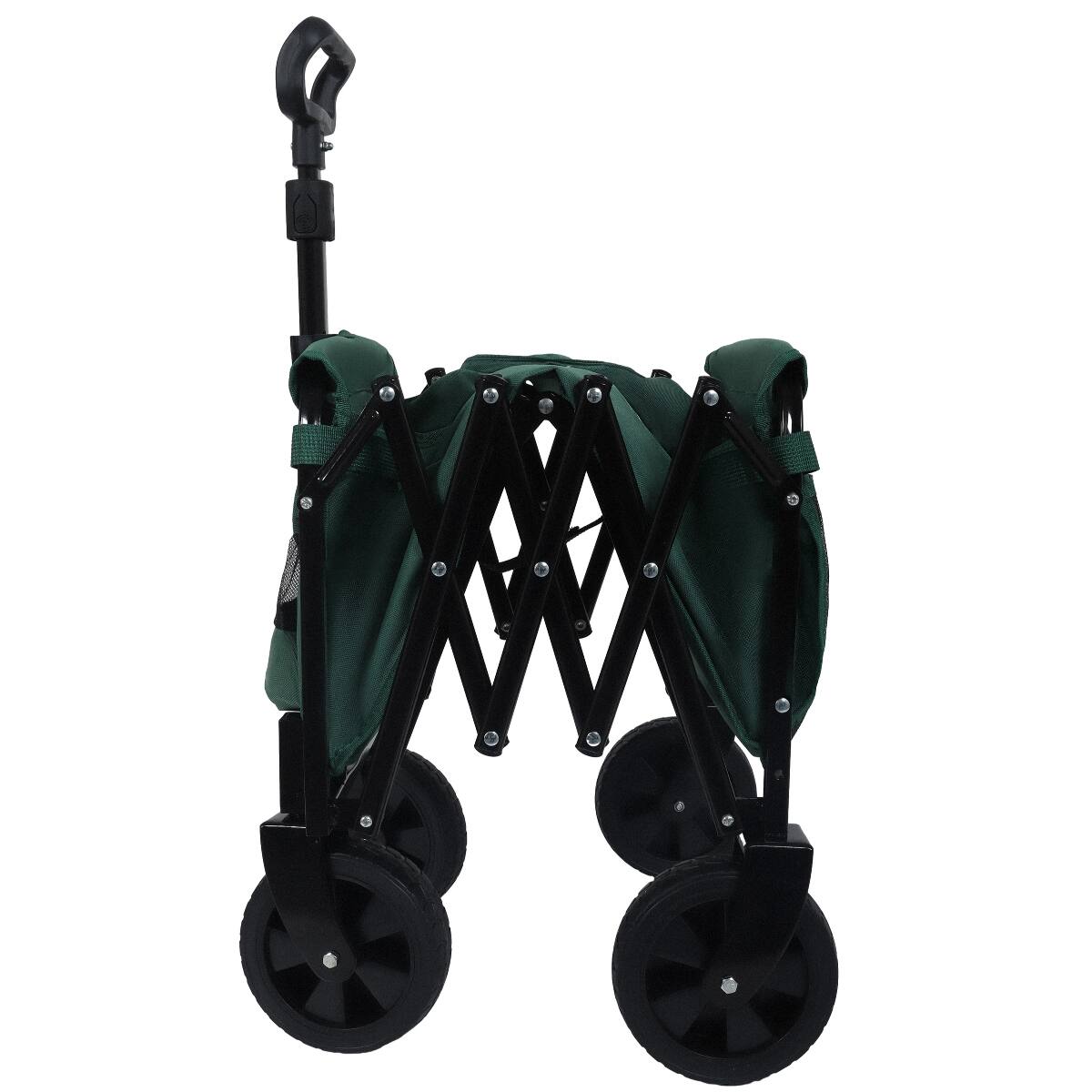 Alt View 8. Loheer - Loheer Dual Layer Folding Wagon, Green Steel Utility Cart with Extra Storage for Shopping Camping and Gardening.