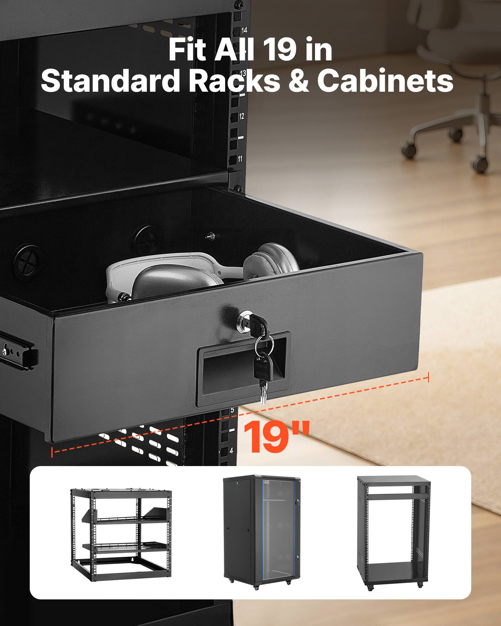 Fit All 19 in Standard Racks & Cabinets

19"