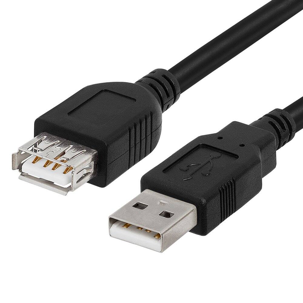 Left. Cmple.com - USB Extension Cable USB-A 2.0 Male to Female 10ft Black 480Mbps High-Speed Extender - Black.