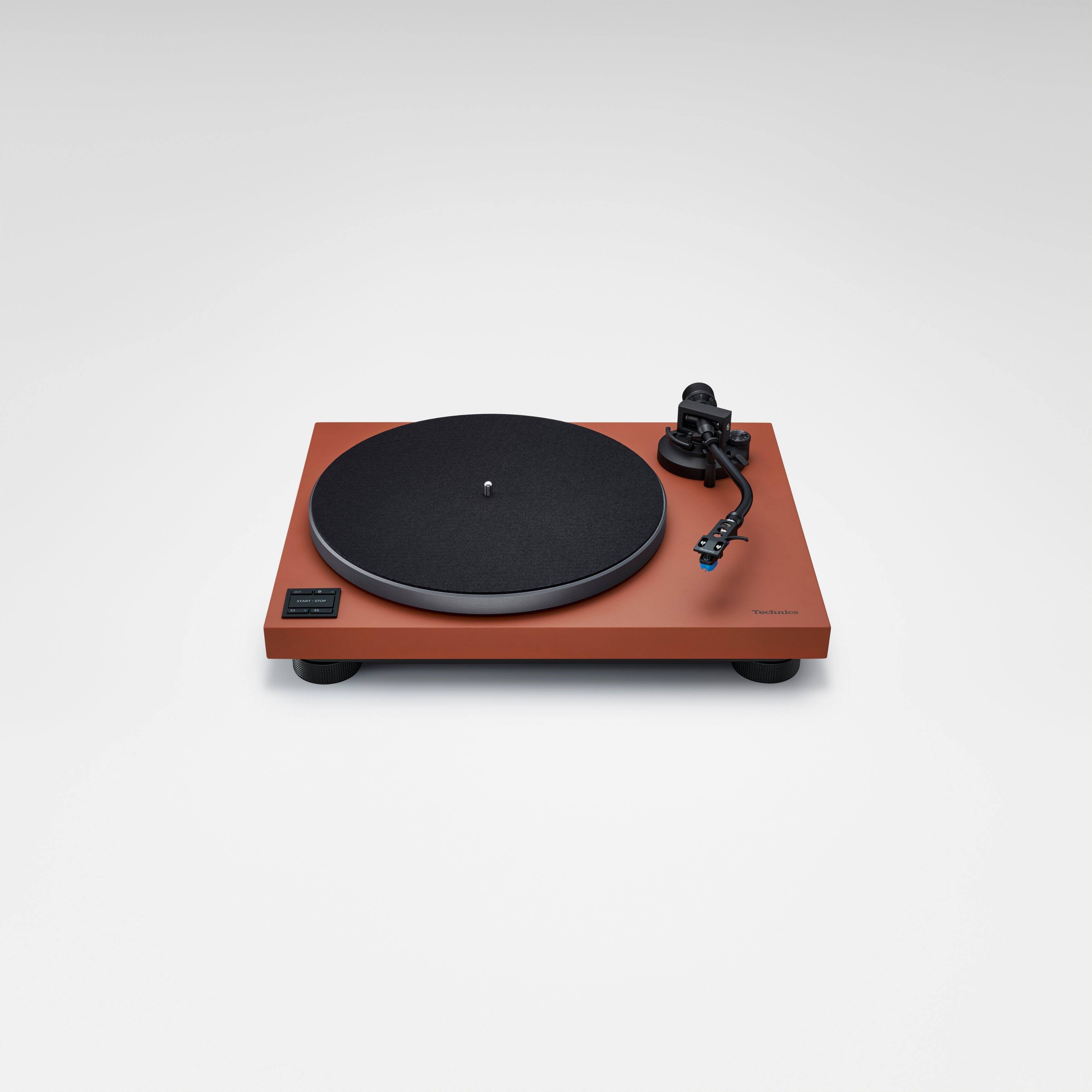 Alt View 4. Technics - Technics HiFi Bluetooth Turntable with Coreless Direct Drive Motor, Audiophile-Grade Cartridge and Precision Tonearm - Terracotta Brown.