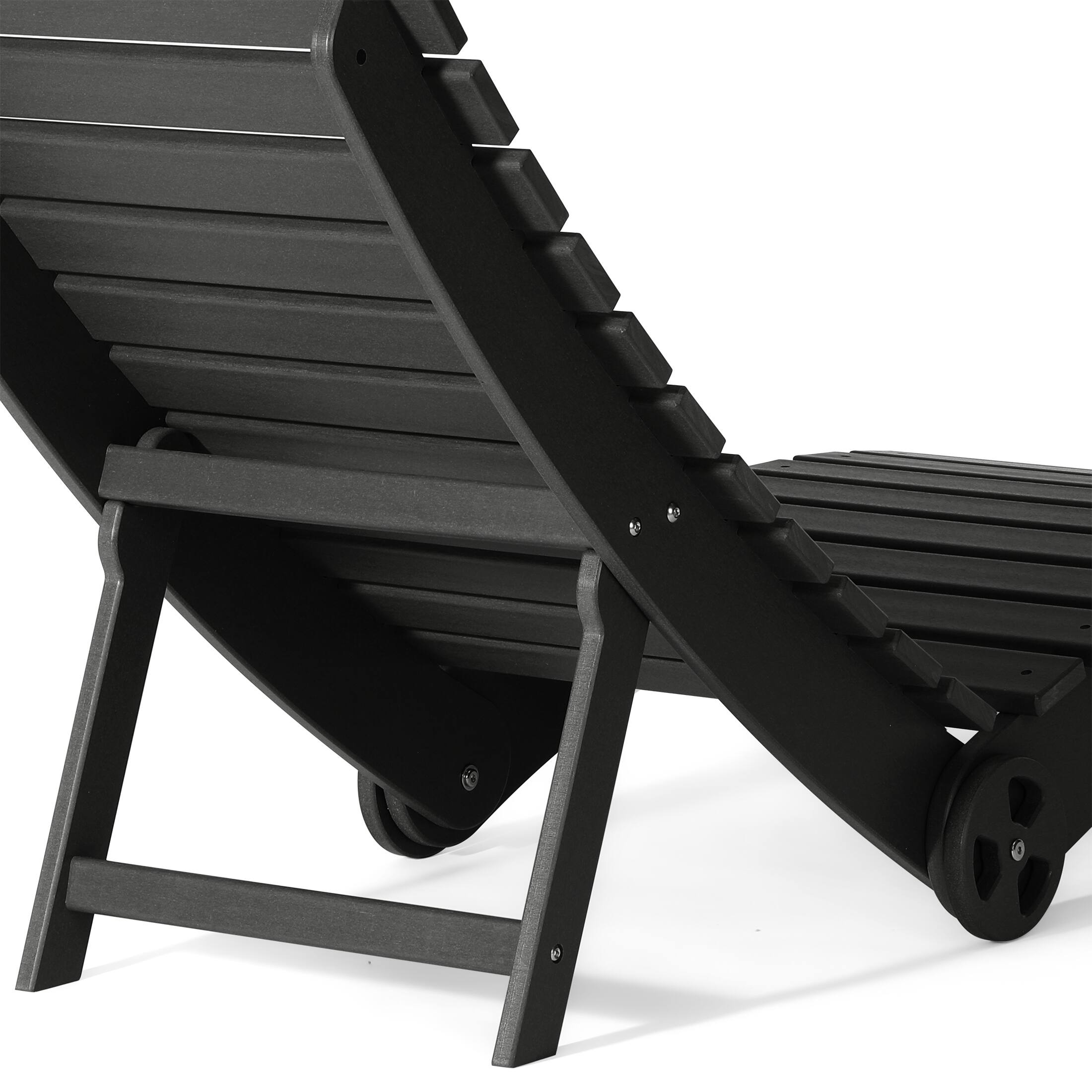 Alt View 4. WestinTrends - WestinTrends Ventura Outdoor HDPE In-Pool Patio Chaise Lounge Chair With Wheels - Black.