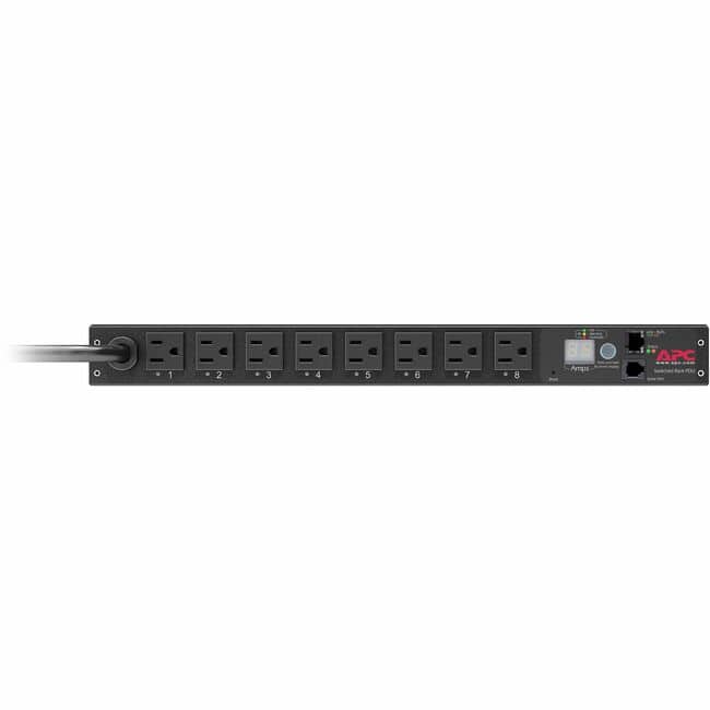 APC - NetShelter Switched Rack PDU, 1U, 1.4kW, 120V, 15A, 8 NEMA 5-15R outlet - Switched - NEMA 5-15P - 8 x NEMA 5-15R - Unknown