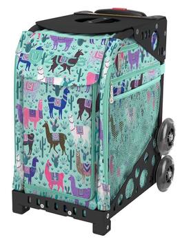 Zuca - Llama Rama Sport Insert Bag and Black Frame with Flashing Wheels - Turquoise