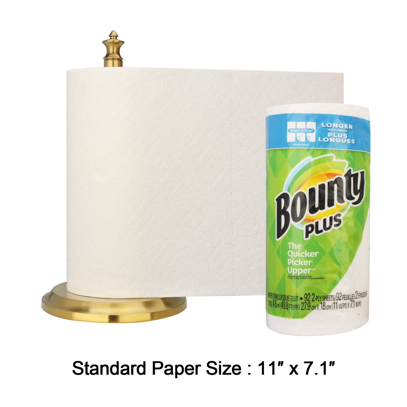 LONGER GLTA-tize - PLUS LONGUES E - Bounty PLUS The Quicker Picker Upper - OIESESS. 92 2PL SHEETS 92 FEUILES 2 ENE HOUT J 45 y 498 27.9 18 8cm(11 11 AUPO Z.1 NPO FP) omX cm Standard Paper Size : 11" X 7.1"