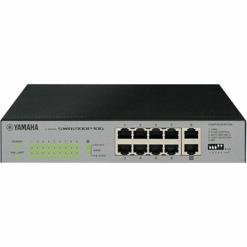 YAMAHA 17 SIMTOH SWR2100P.10G

POWER 2 3 4 5 6 7 8 9 10

POE LIMIT

LINK/ACT

SPEED

CONFIGURATION

1 LIMS

2 FLOW CONTROL

3 AUTO MDI/MDI-X

4 LOOP DETECTION

5 EEE

12345 ON